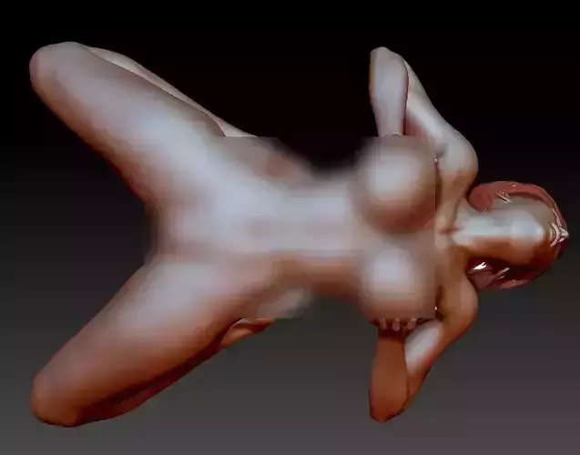 YOUNG NAKED GIRL IN CURVE 3D print model