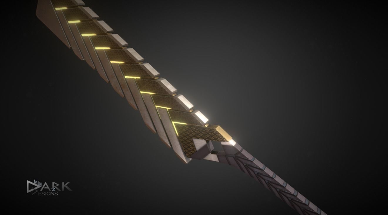 Mechanical Sword Low-poly 3D model_3