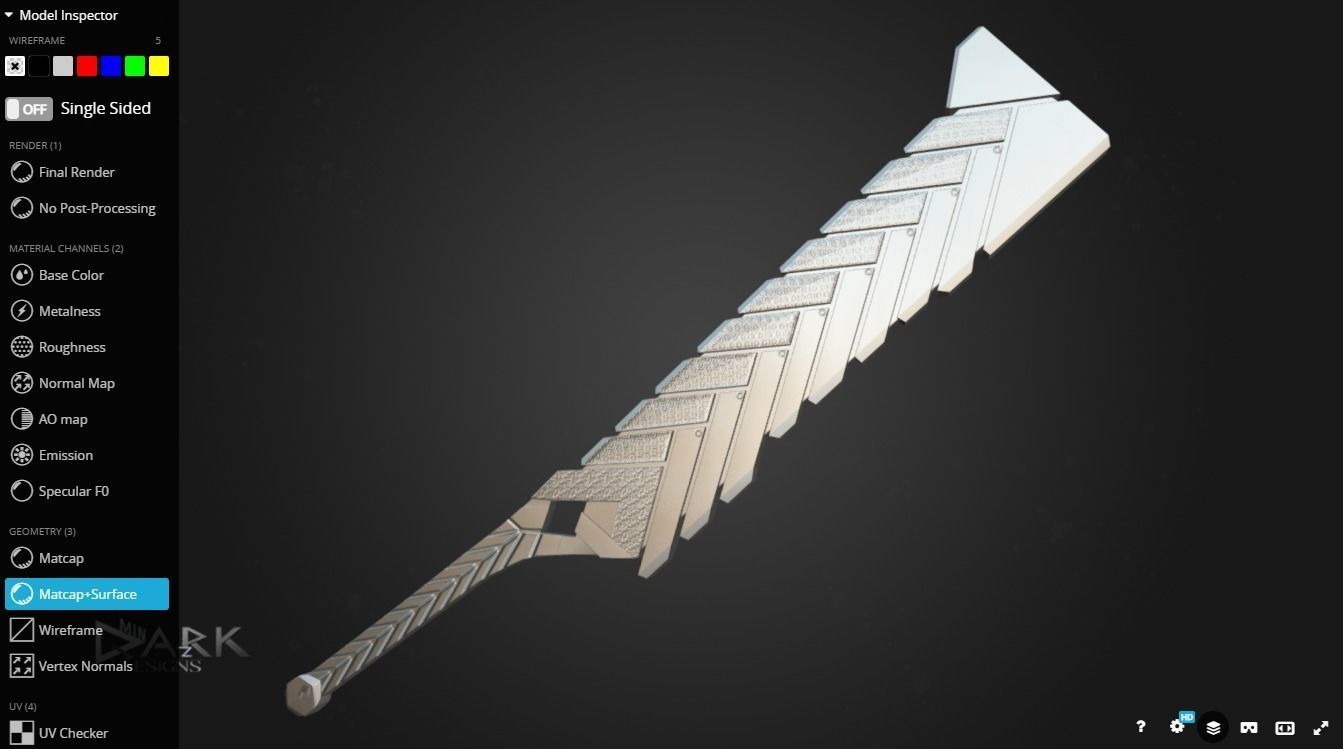 Mechanical Sword Low-poly 3D model_6