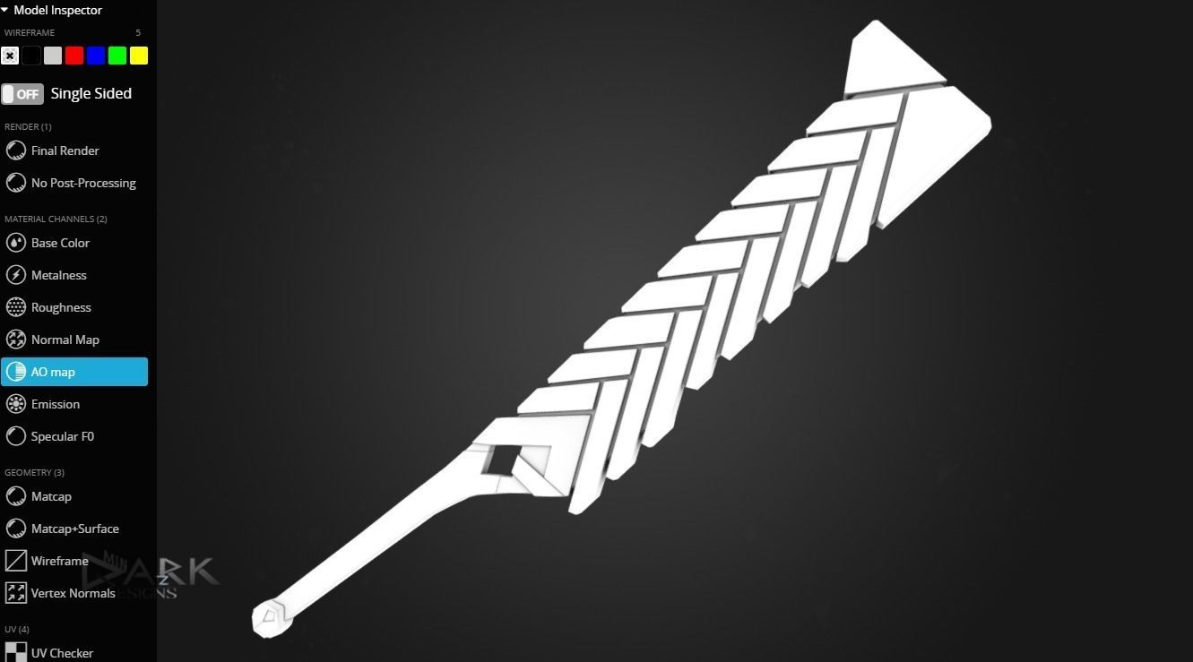 Mechanical Sword Low-poly 3D model_4
