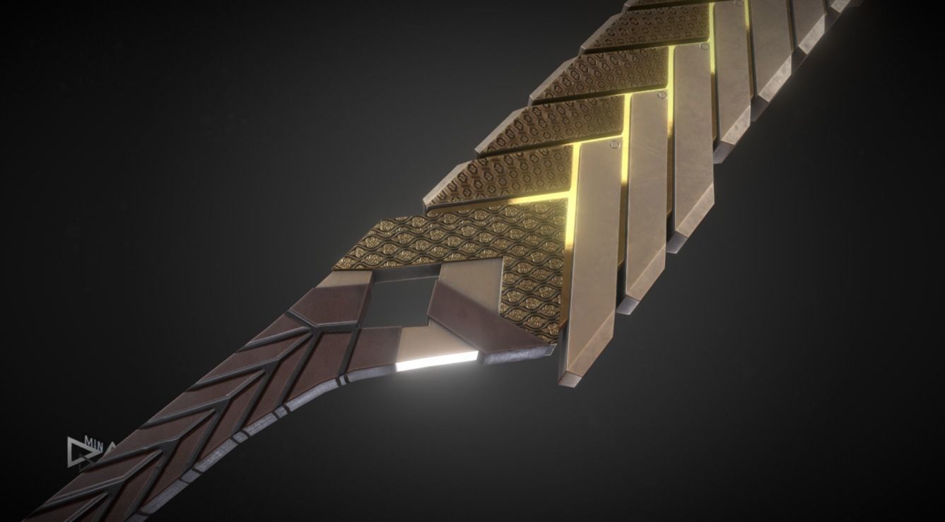 Mechanical Sword Low-poly 3D model_2