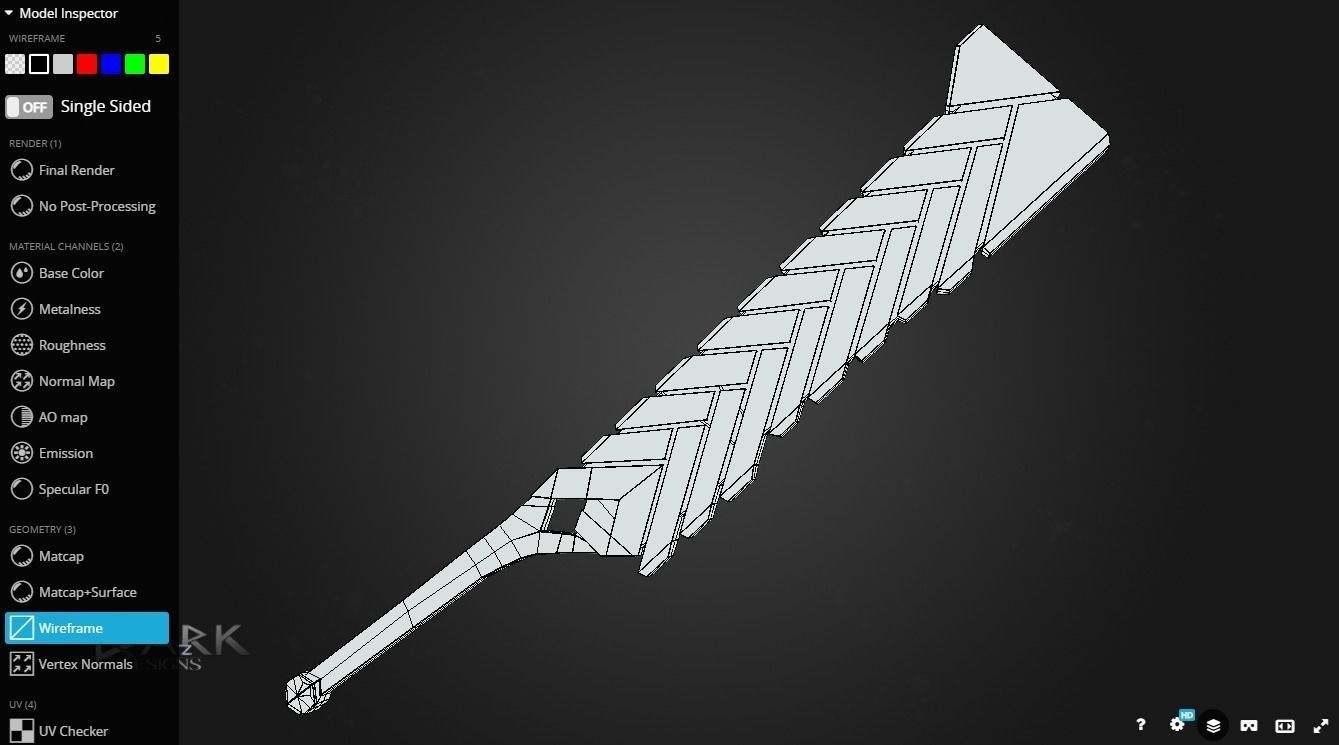 Mechanical Sword Low-poly 3D model_7