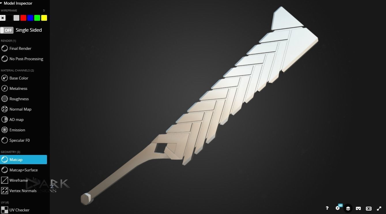 Mechanical Sword Low-poly 3D model_5