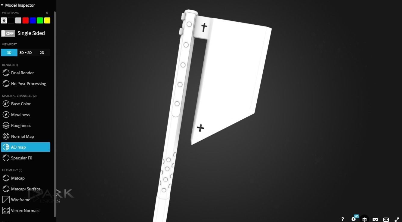 Holy Executioner Axe Low-poly 3D model_3
