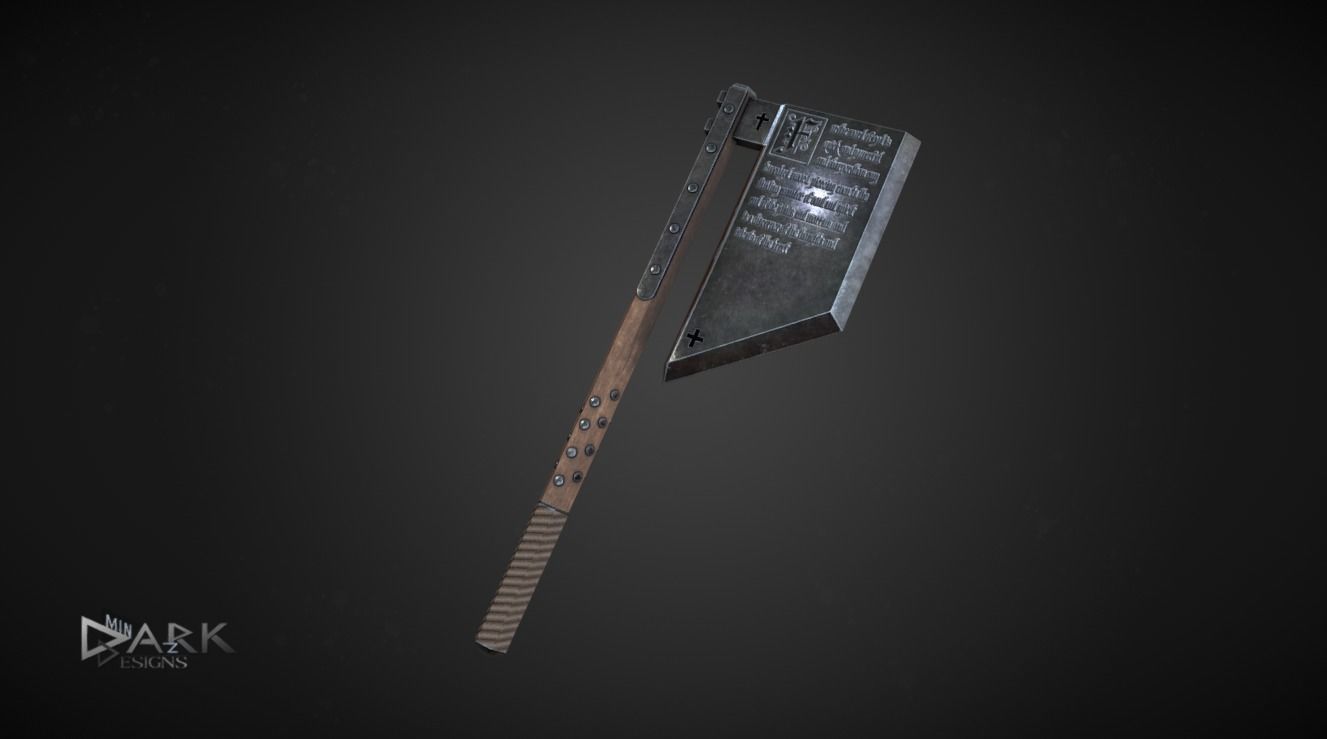Holy Executioner Axe Low-poly 3D model_1
