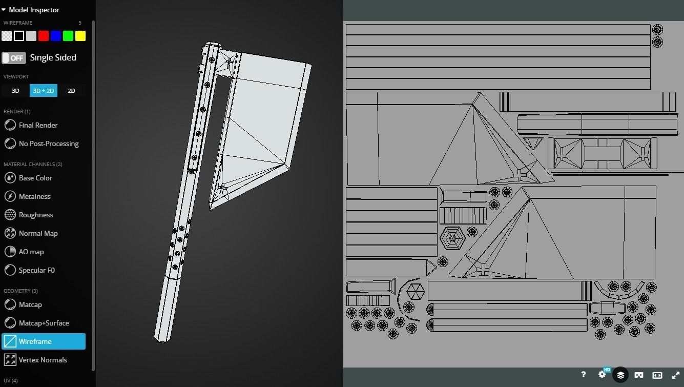 Holy Executioner Axe Low-poly 3D model_6
