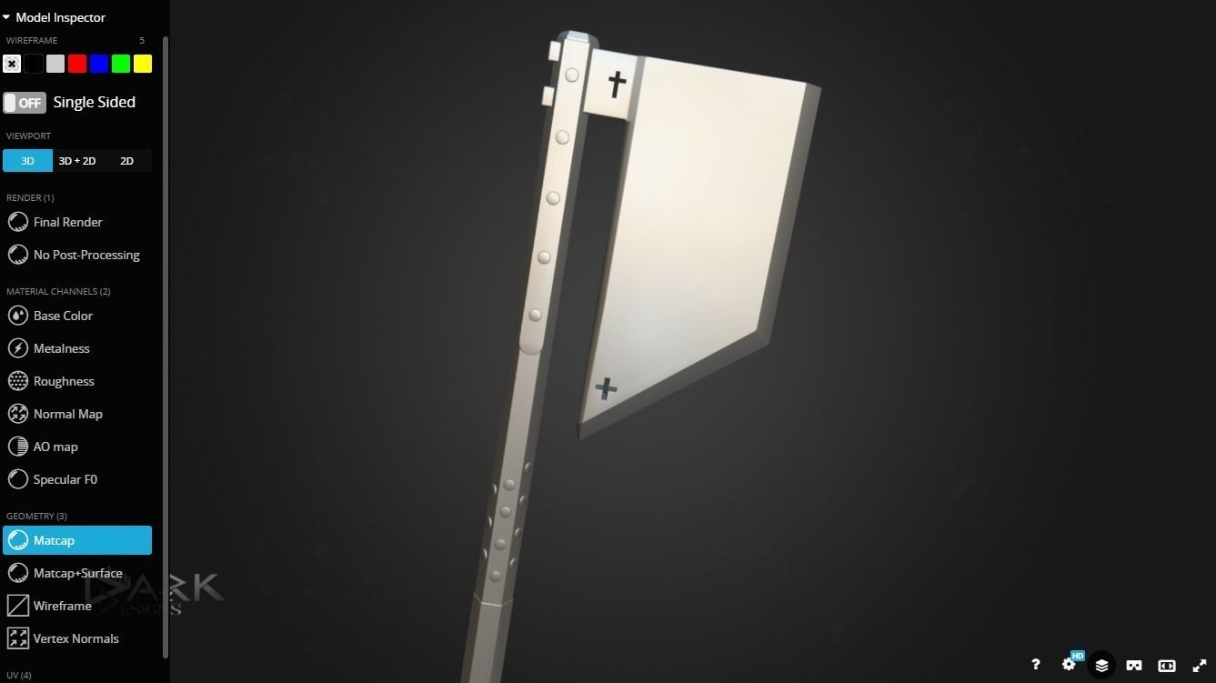 Holy Executioner Axe Low-poly 3D model_4