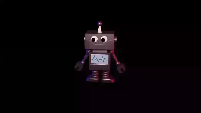 robot little Free low-poly 3D model