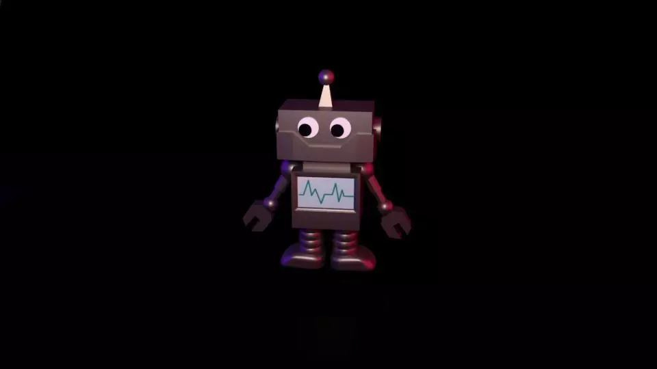 robot little Free low-poly 3D model