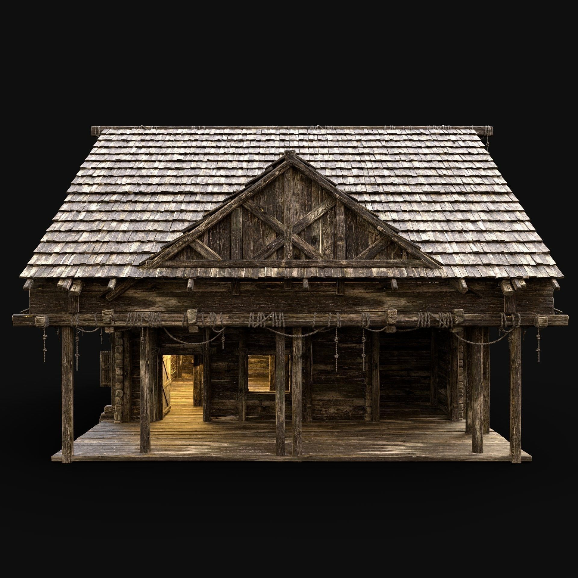 SMITHY FORGE BLACKSMITH WORKSHOP VILLAGE HOUSE HUT MEDIEVAL AAA Low-poly 3D model_8