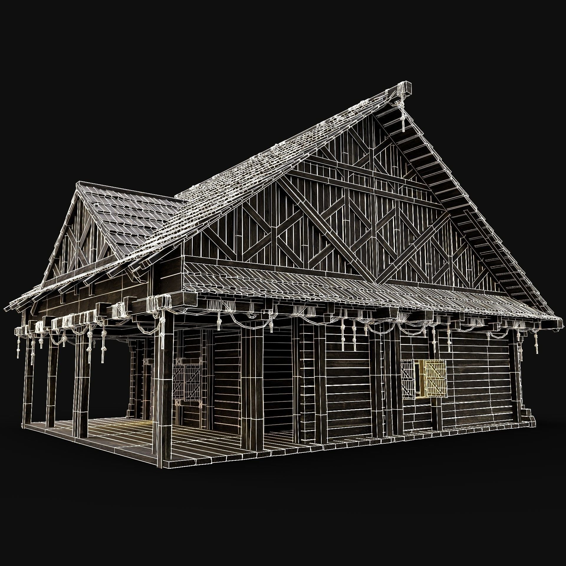 SMITHY FORGE BLACKSMITH WORKSHOP VILLAGE HOUSE HUT MEDIEVAL AAA Low-poly 3D model_10