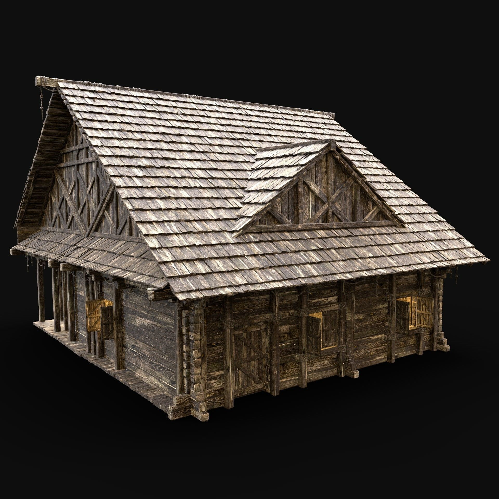 SMITHY FORGE BLACKSMITH WORKSHOP VILLAGE HOUSE HUT MEDIEVAL AAA Low-poly 3D model_4