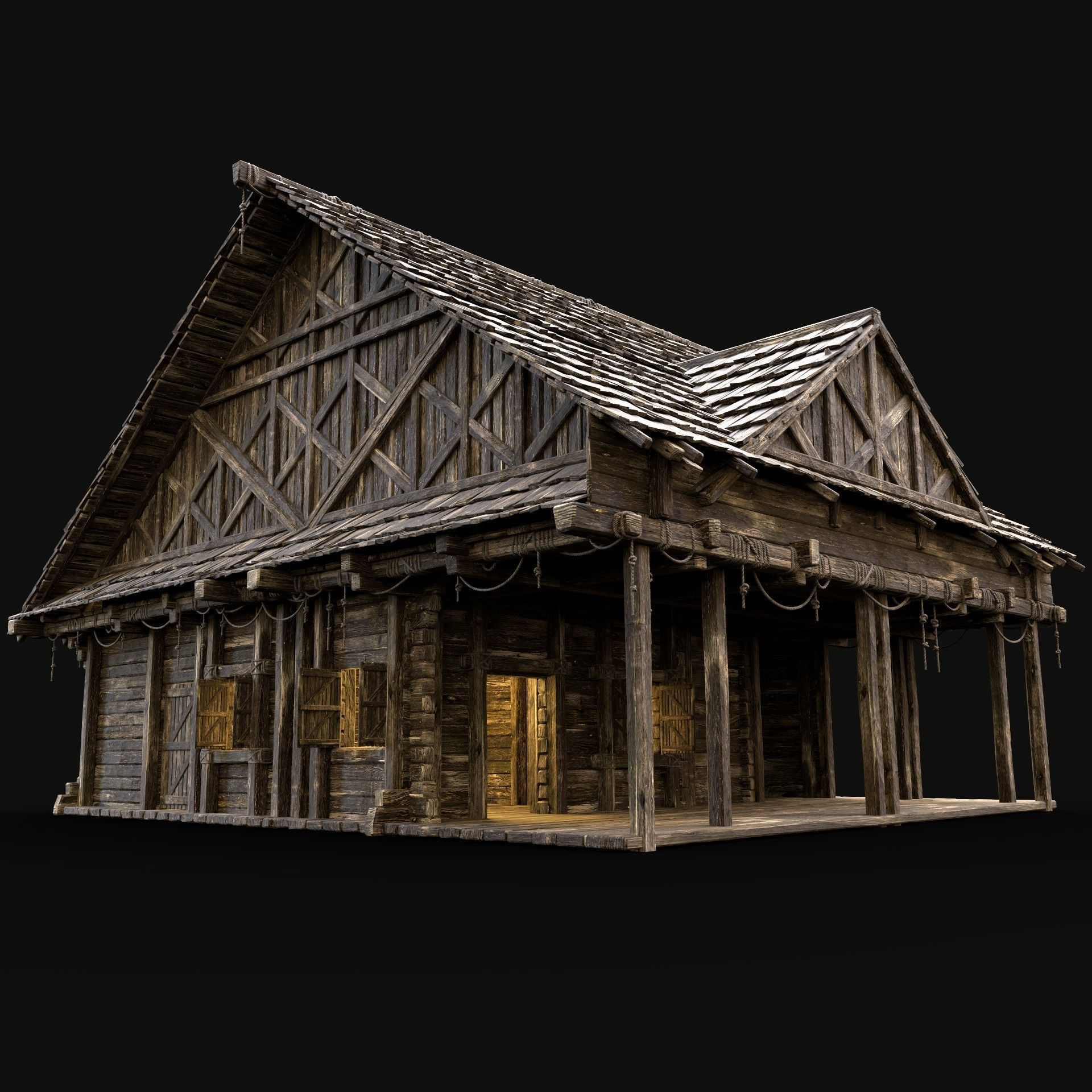 SMITHY FORGE BLACKSMITH WORKSHOP VILLAGE HOUSE HUT MEDIEVAL AAA Low-poly 3D model_7