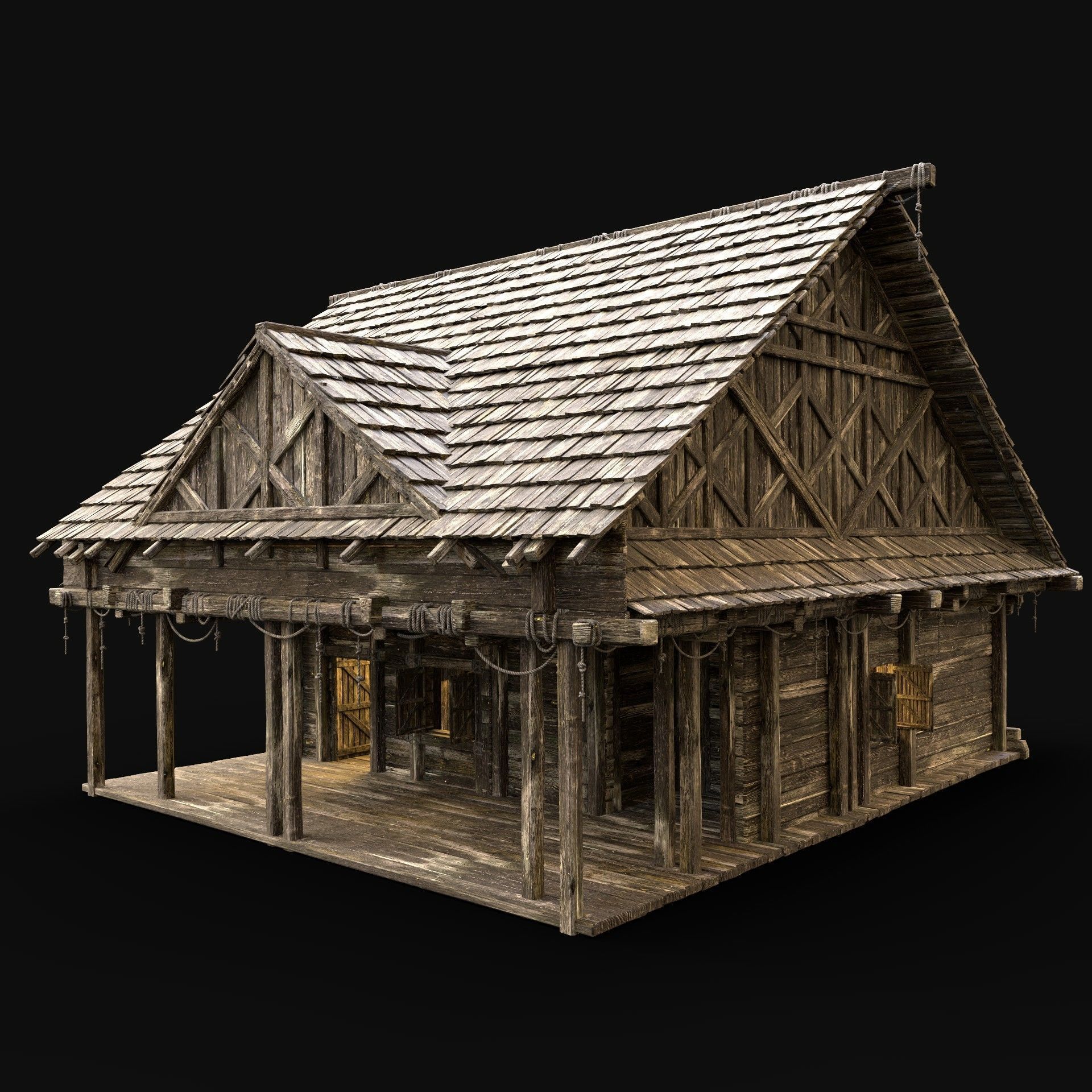SMITHY FORGE BLACKSMITH WORKSHOP VILLAGE HOUSE HUT MEDIEVAL AAA Low-poly 3D model_2