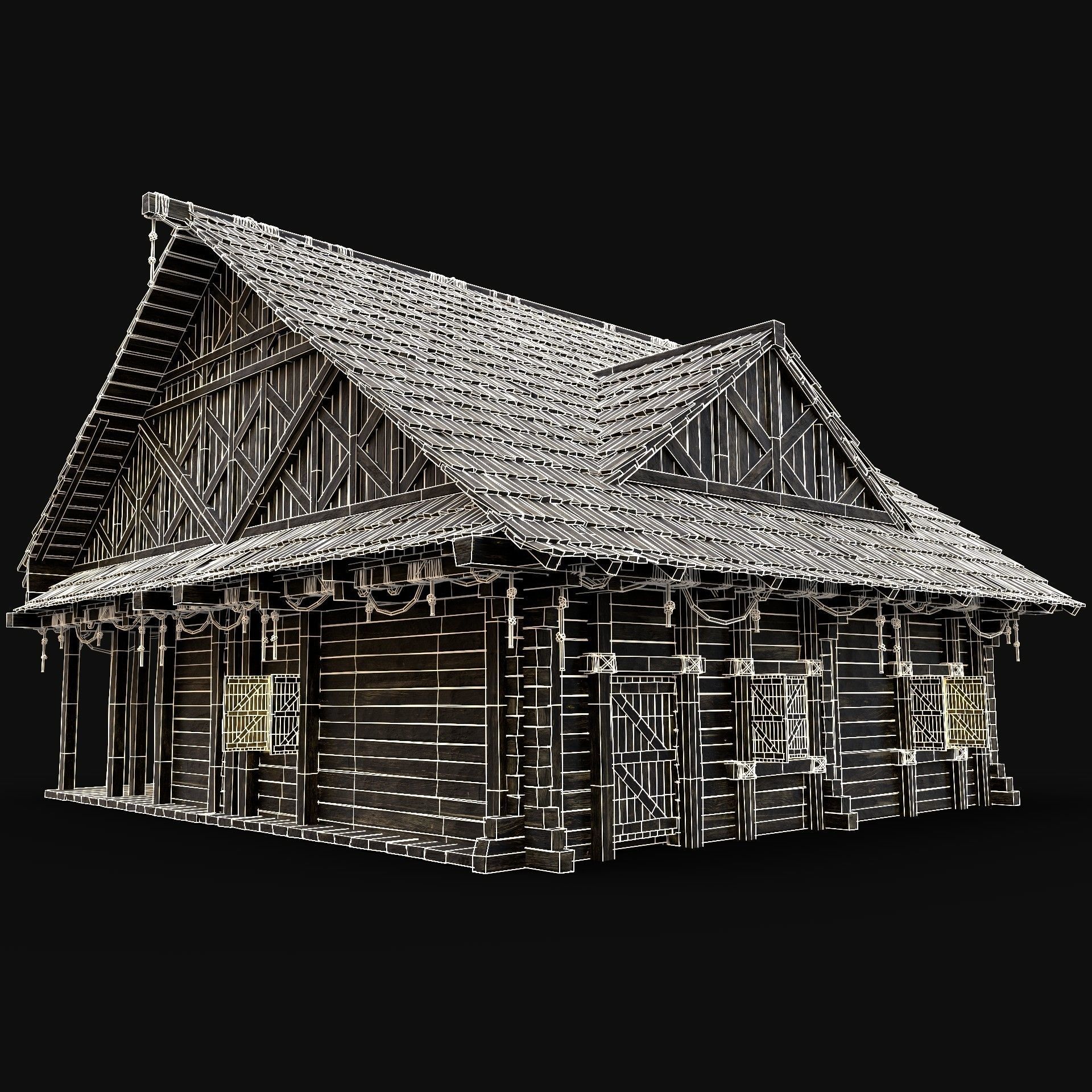 SMITHY FORGE BLACKSMITH WORKSHOP VILLAGE HOUSE HUT MEDIEVAL AAA Low-poly 3D model_11