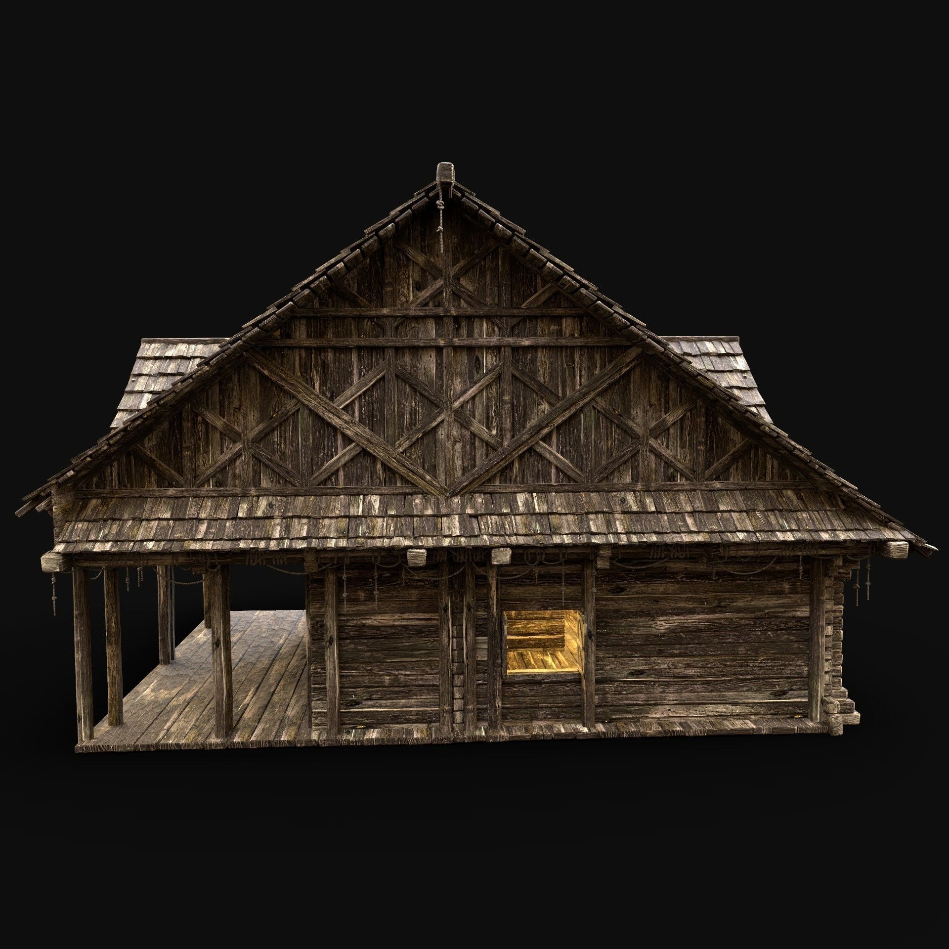 SMITHY FORGE BLACKSMITH WORKSHOP VILLAGE HOUSE HUT MEDIEVAL AAA Low-poly 3D model_3