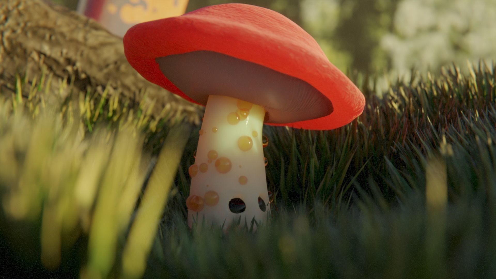 Animated Mushroom Character Low-poly 3D model_6