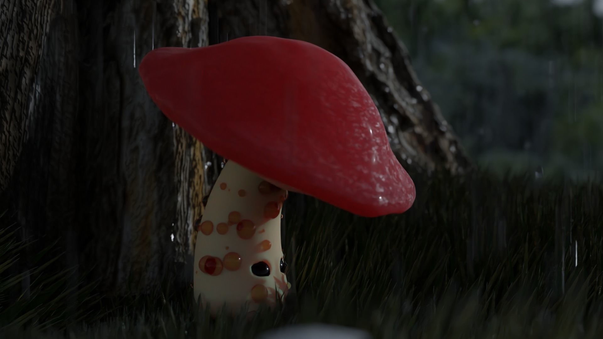 Animated Mushroom Character Low-poly 3D model_9