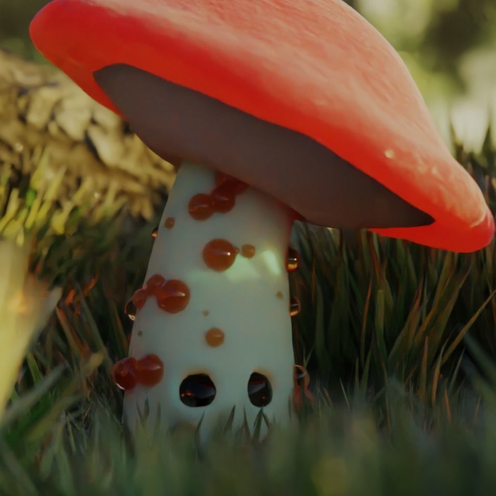 Animated Mushroom Character Low-poly 3D model_2