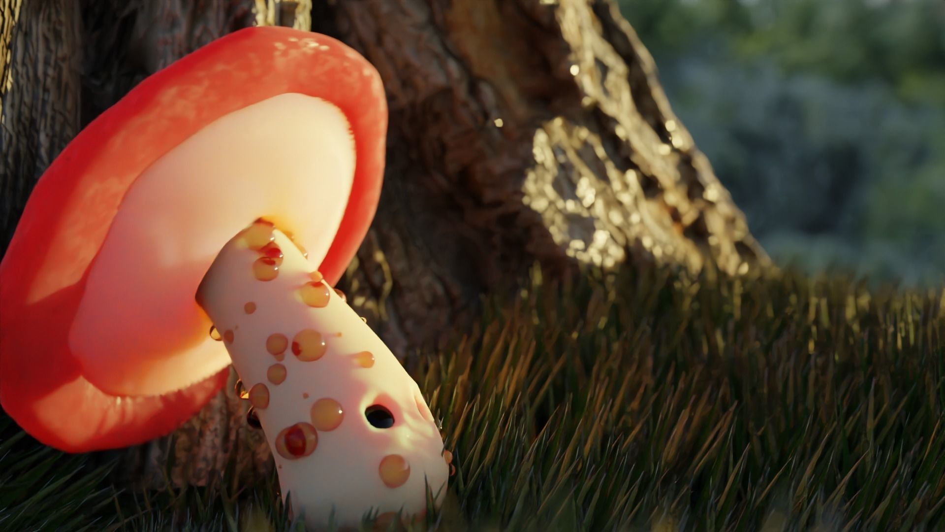 Animated Mushroom Character Low-poly 3D model_7