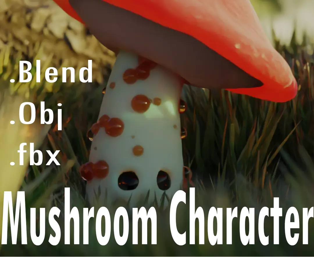 Animated Mushroom Character Low-poly 3D model_0
