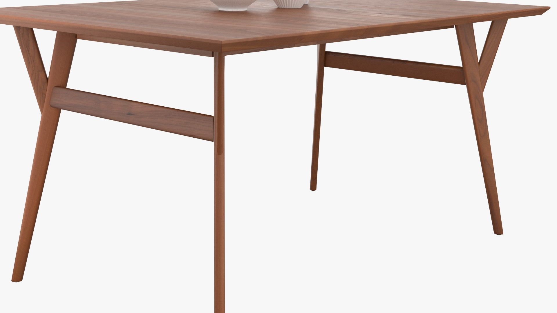 Mid-Century Expandable Dining Table Low-poly 3D model_6