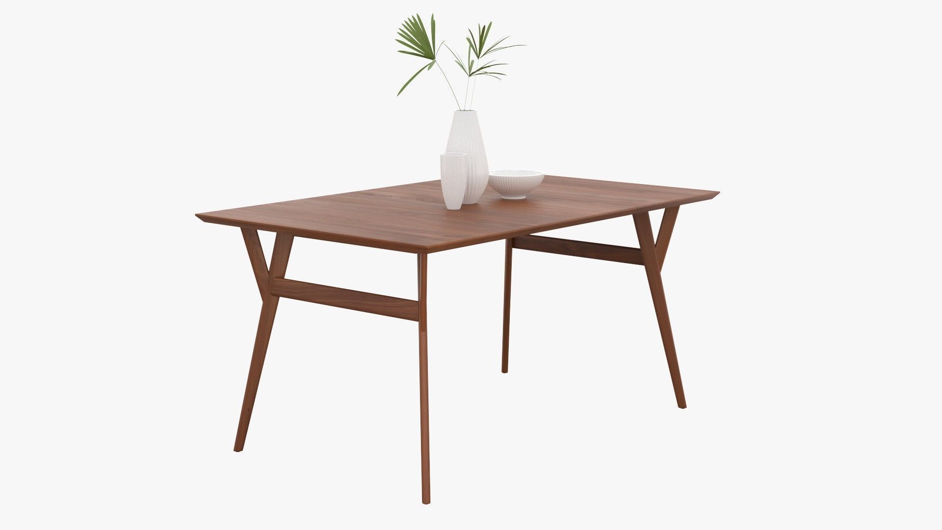 Mid-Century Expandable Dining Table Low-poly 3D model_32