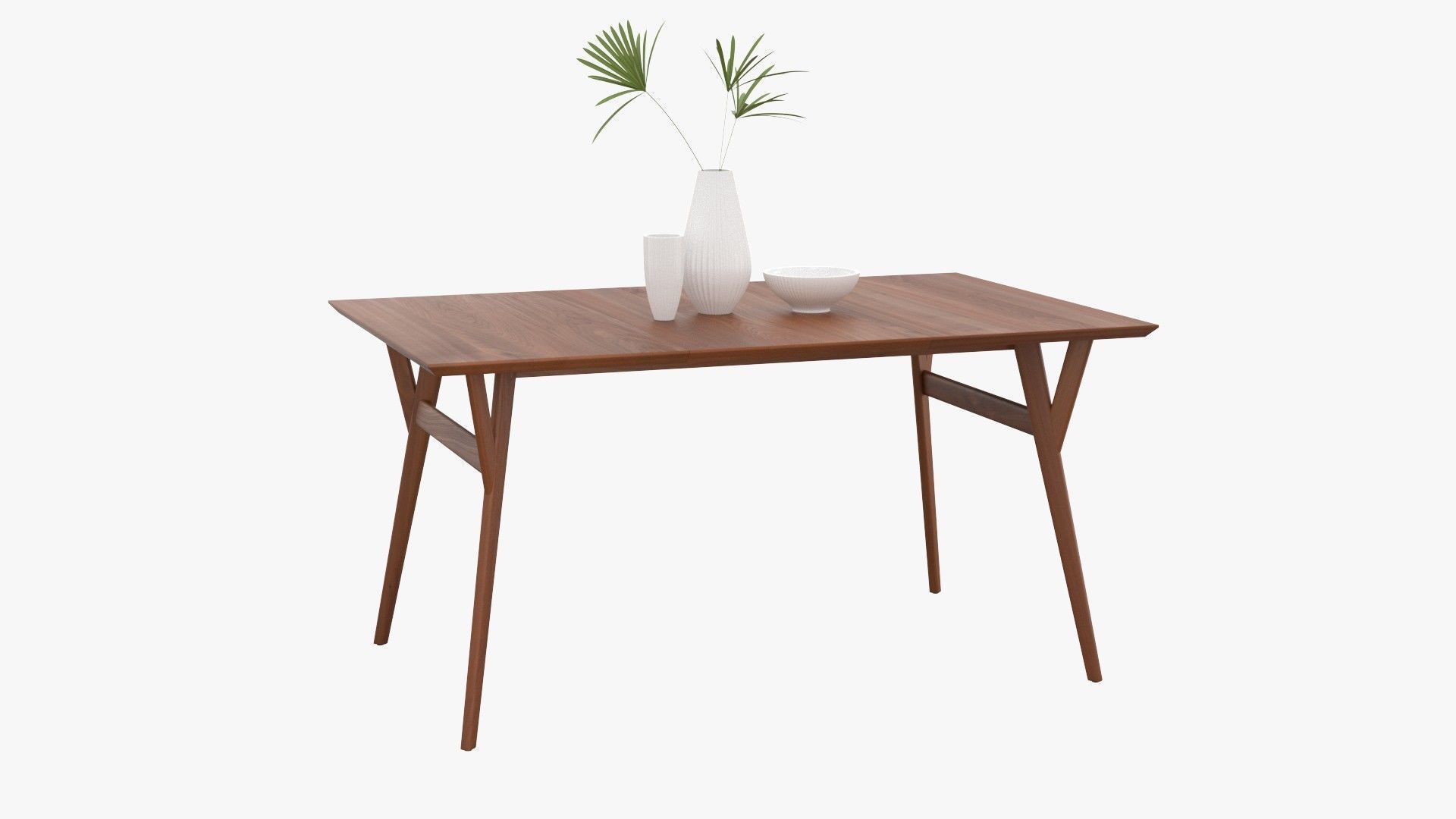 Mid-Century Expandable Dining Table Low-poly 3D model_31