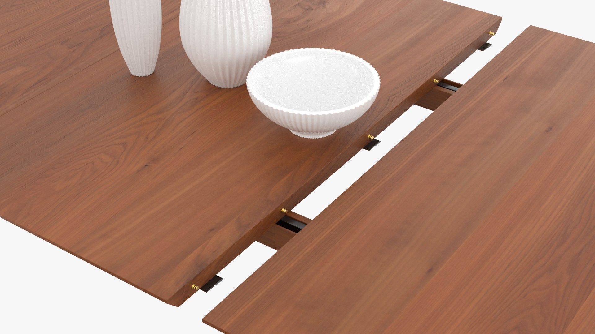 Mid-Century Expandable Dining Table Low-poly 3D model_9