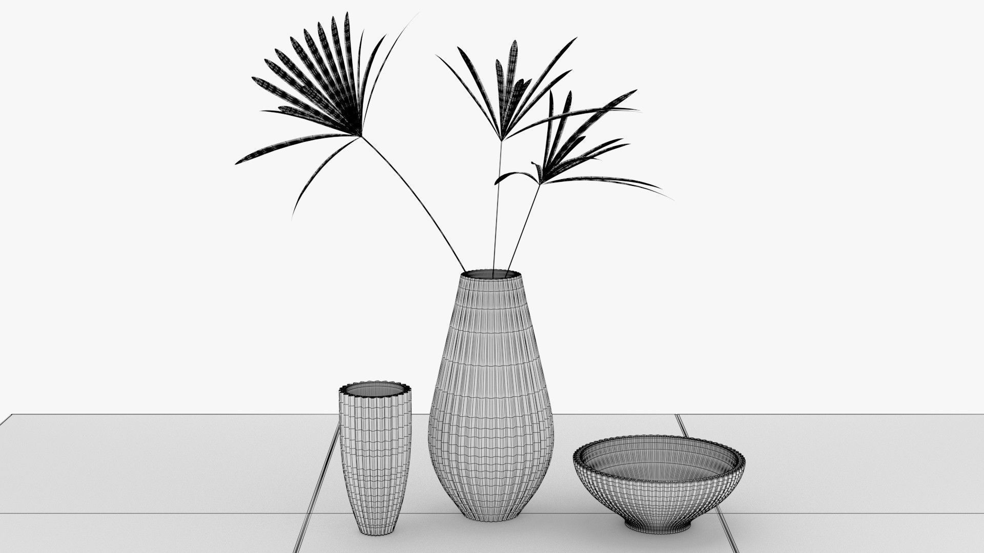 Mid-Century Expandable Dining Table Low-poly 3D model_11