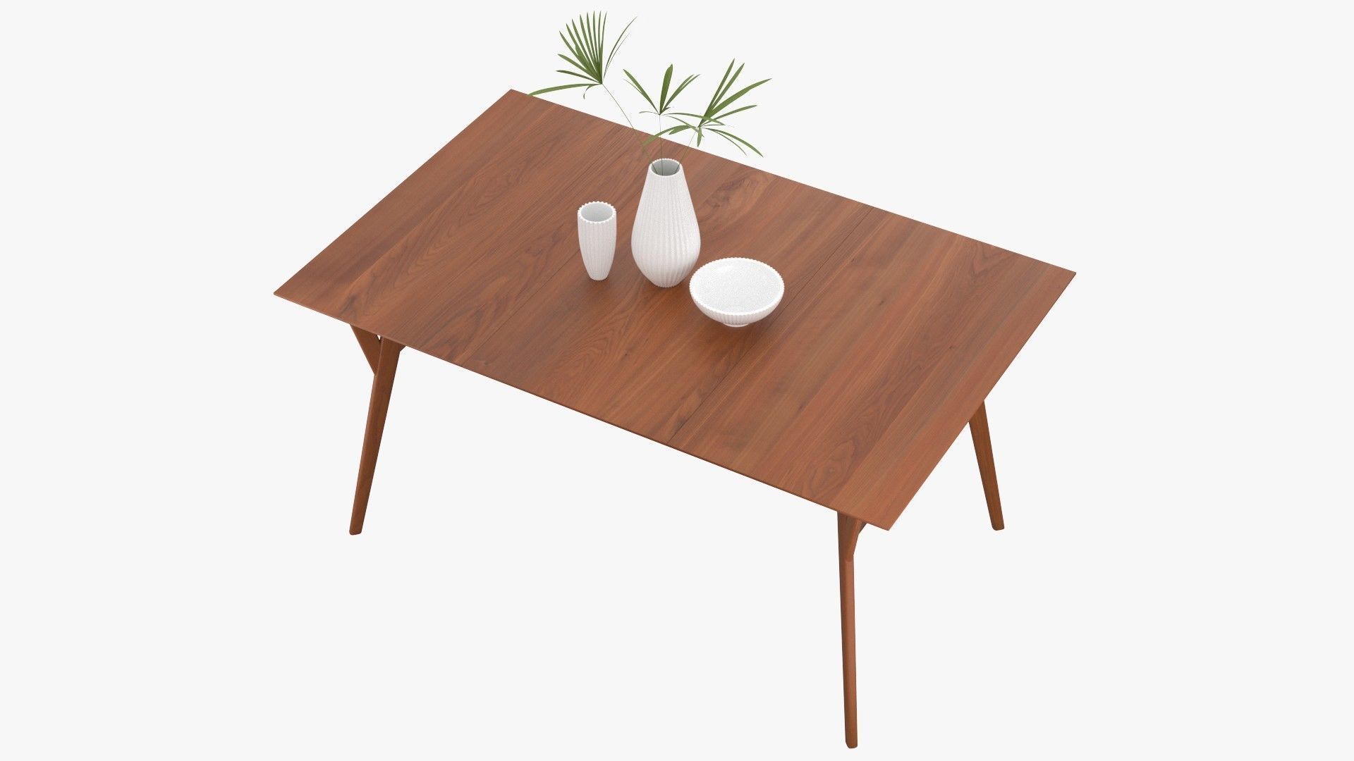 Mid-Century Expandable Dining Table Low-poly 3D model_4