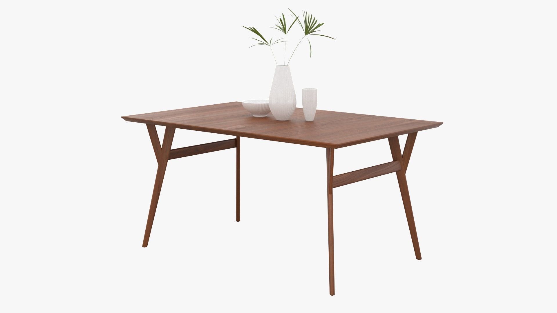 Mid-Century Expandable Dining Table Low-poly 3D model_23