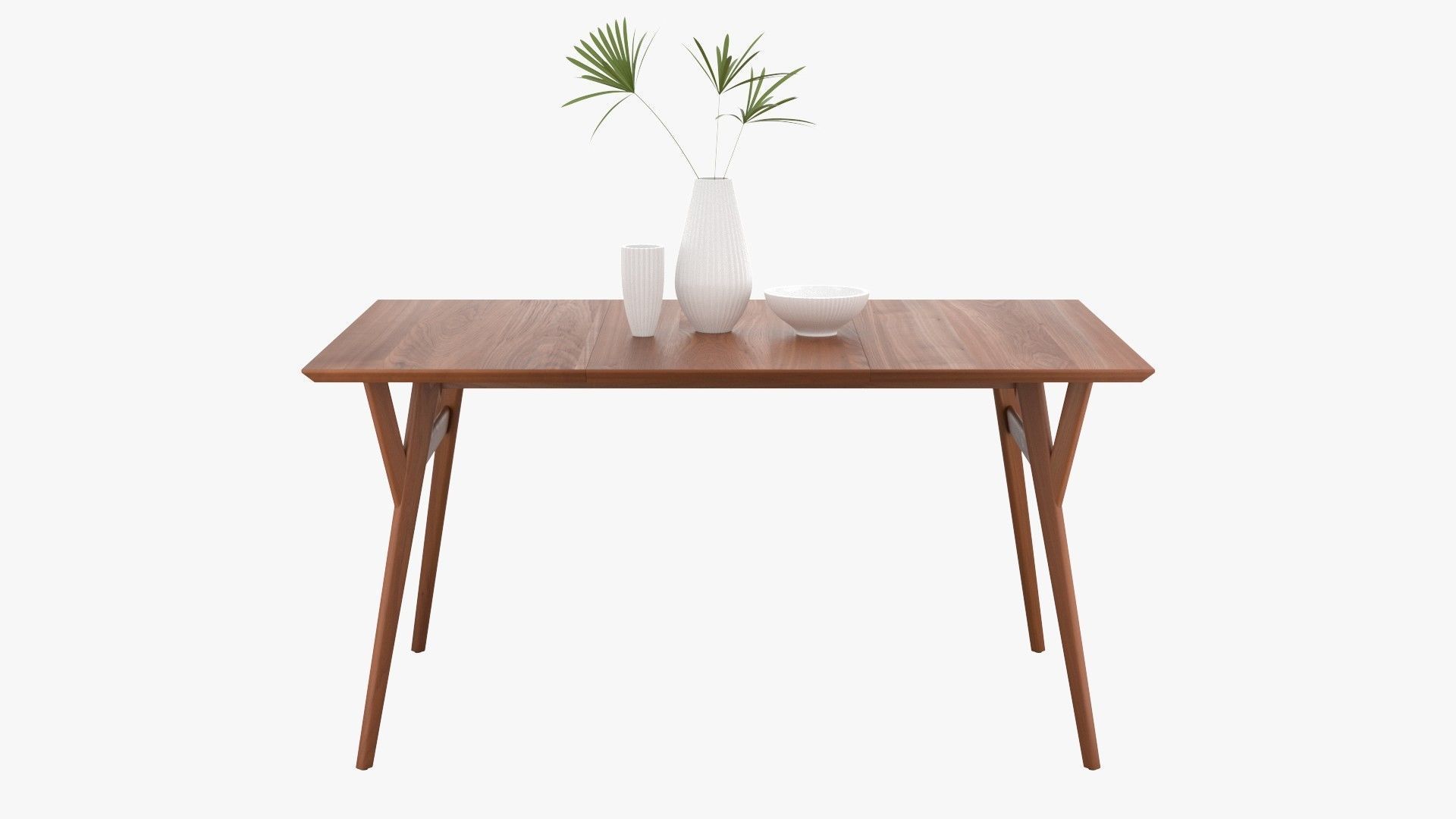 Mid-Century Expandable Dining Table Low-poly 3D model_2