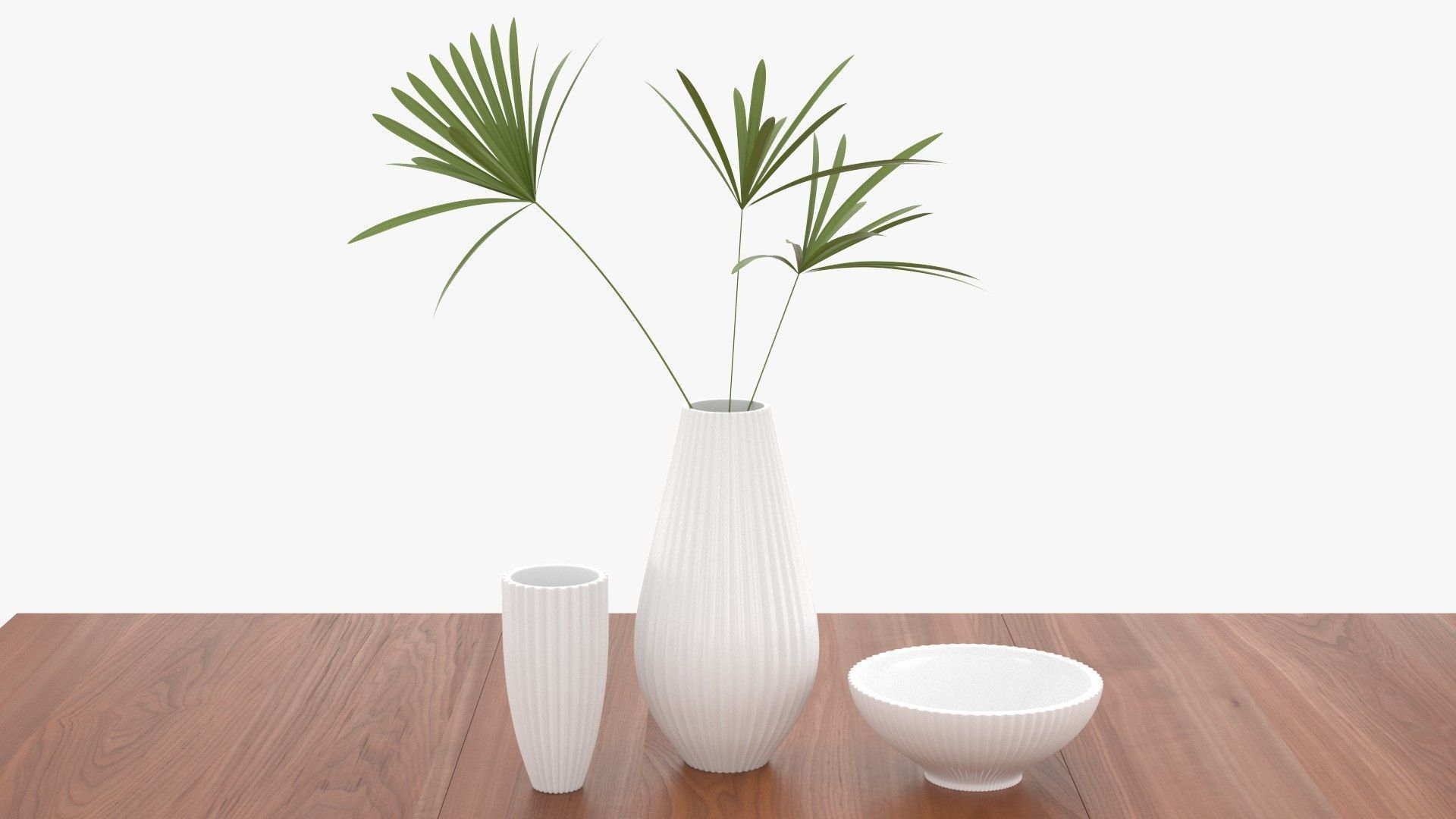 Mid-Century Expandable Dining Table Low-poly 3D model_8