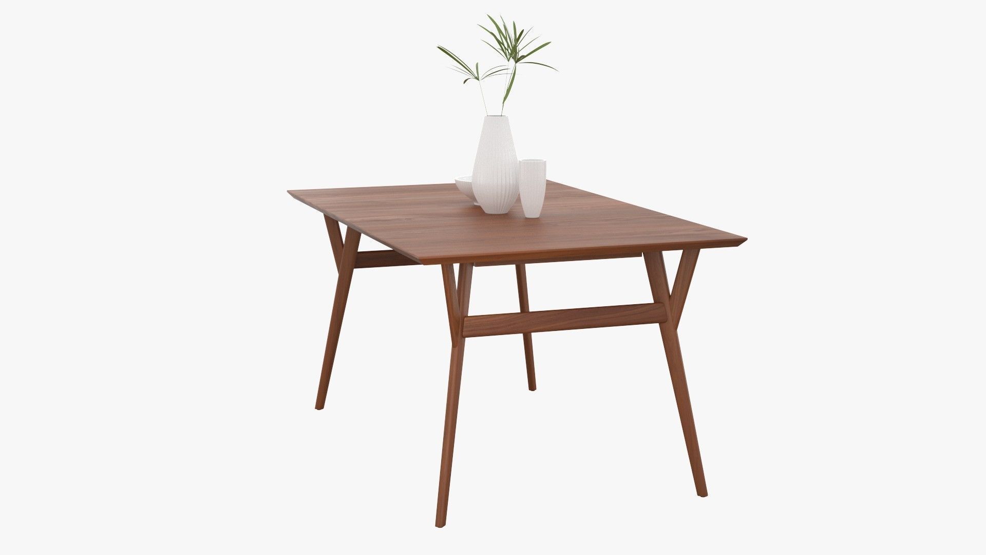 Mid-Century Expandable Dining Table Low-poly 3D model_22