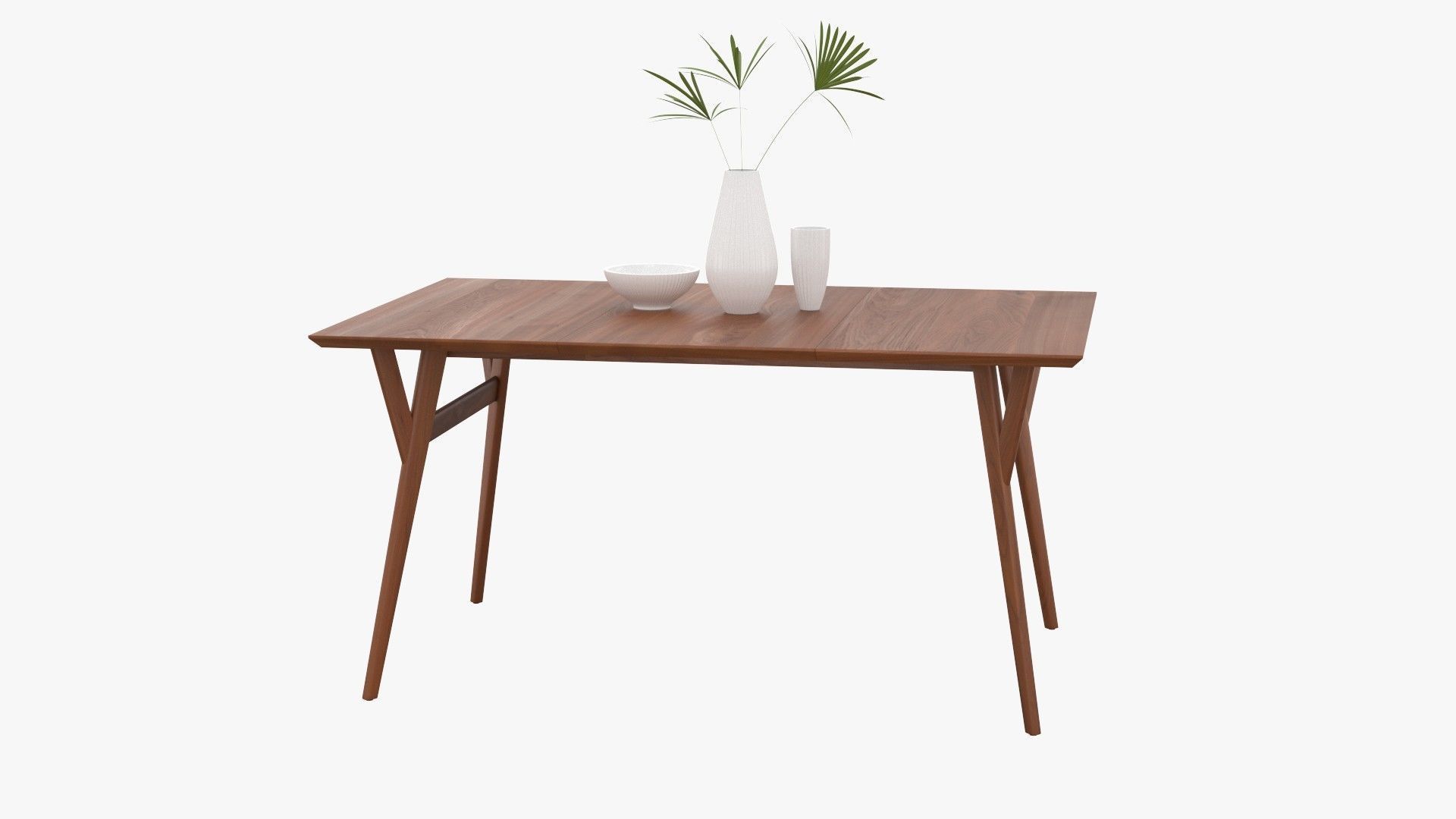 Mid-Century Expandable Dining Table Low-poly 3D model_24