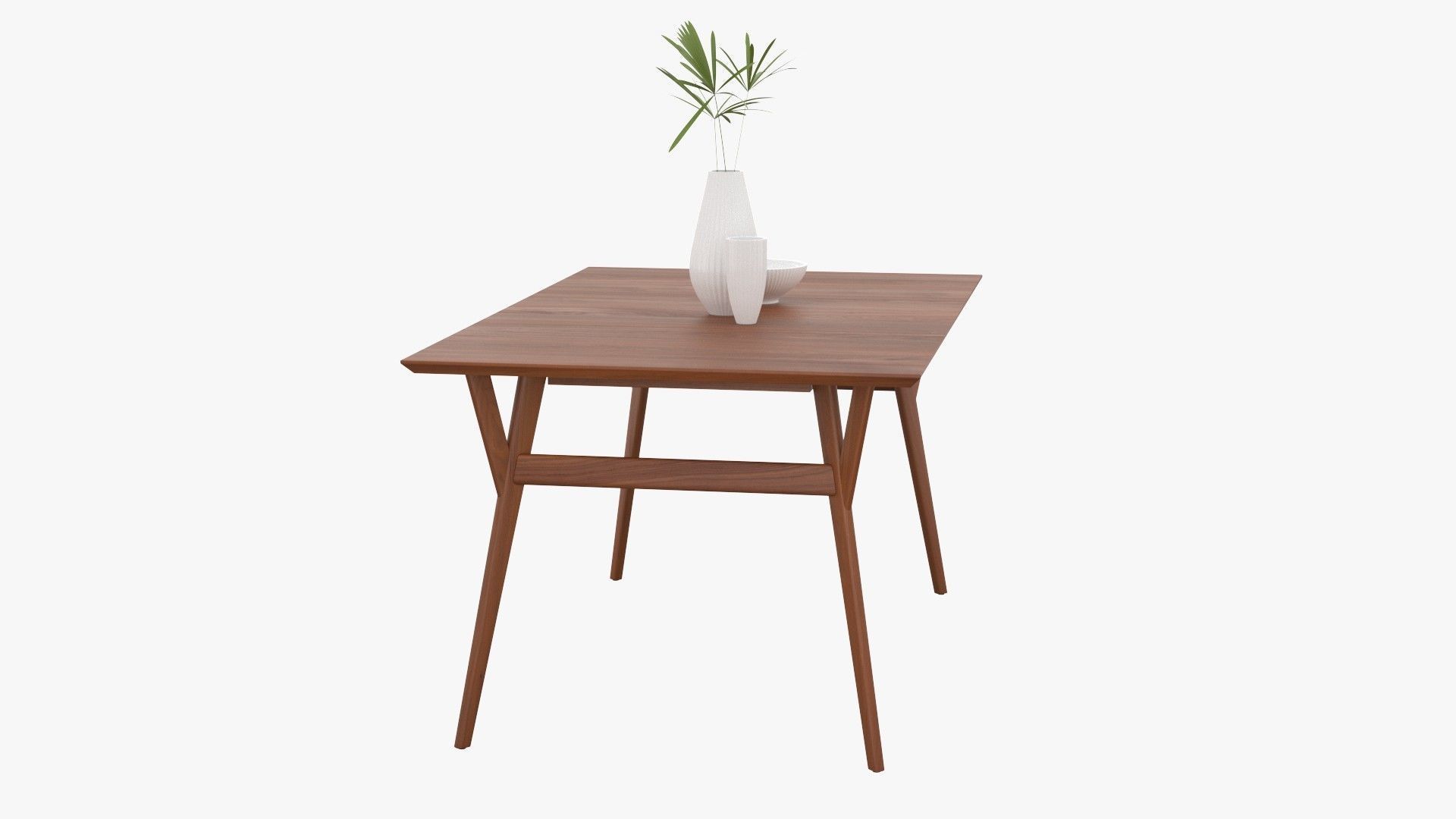 Mid-Century Expandable Dining Table Low-poly 3D model_21