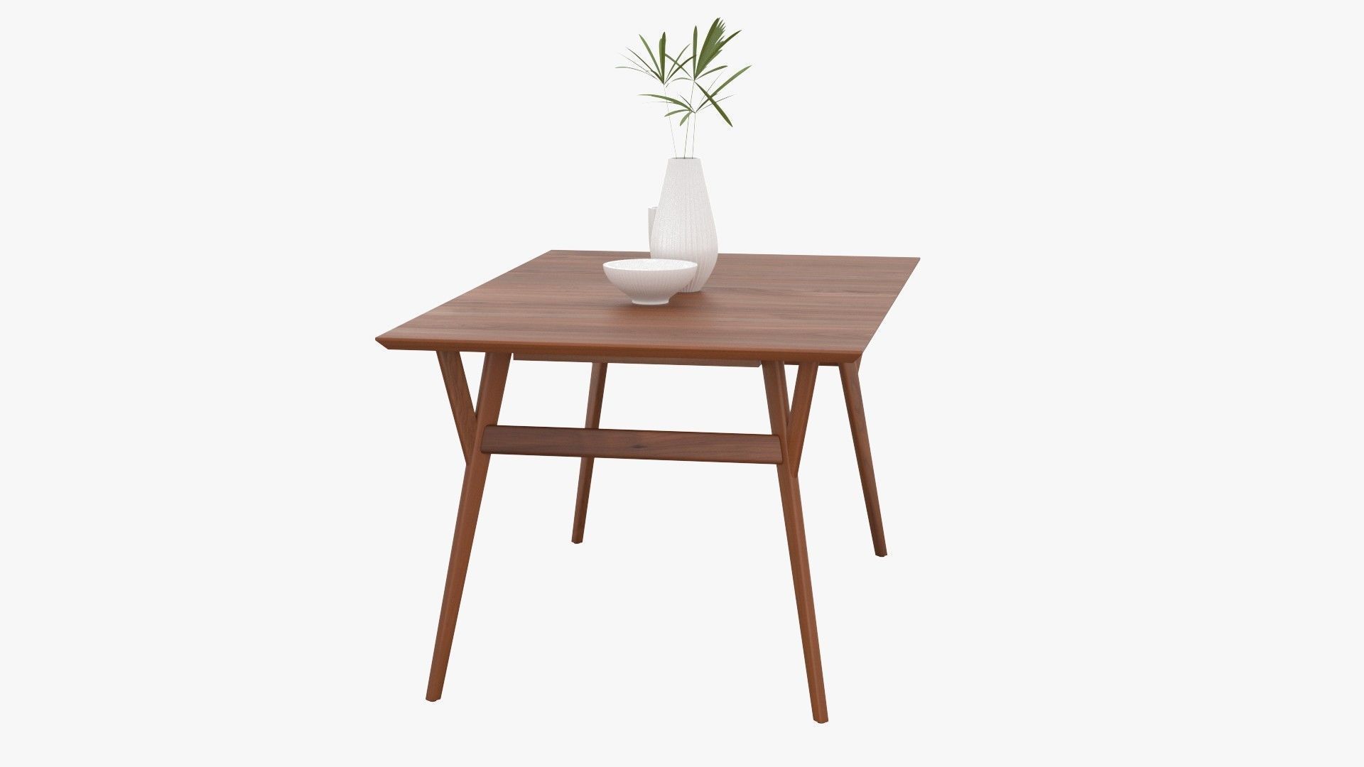Mid-Century Expandable Dining Table Low-poly 3D model_27
