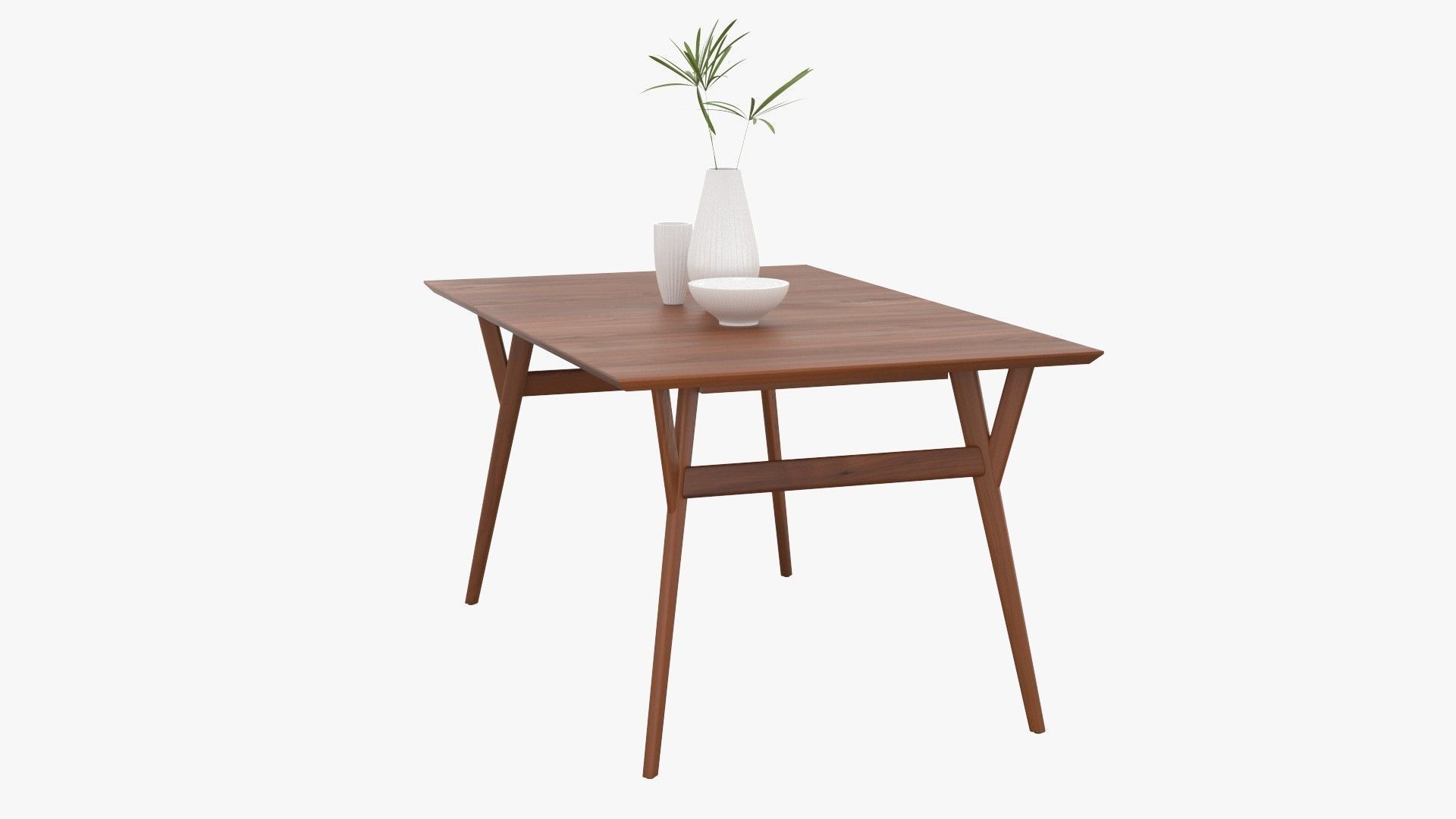Mid-Century Expandable Dining Table Low-poly 3D model_28