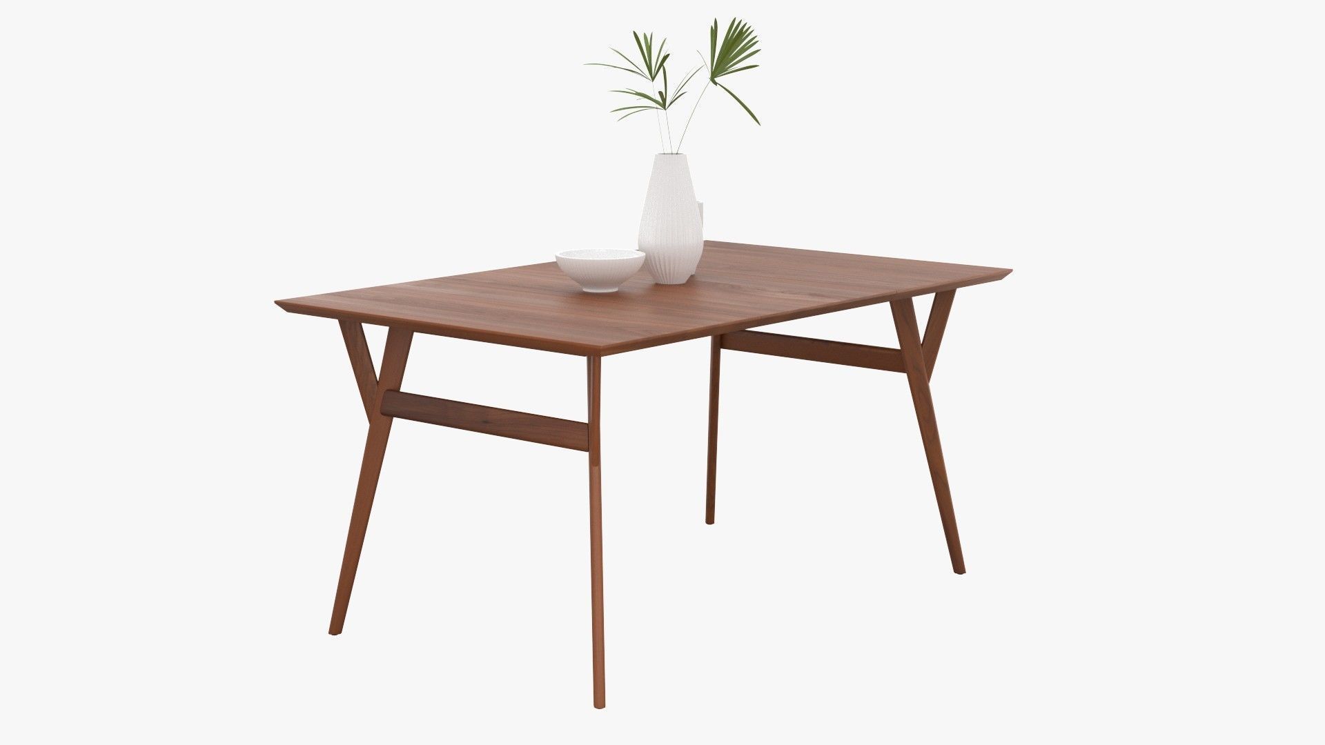 Mid-Century Expandable Dining Table Low-poly 3D model_26