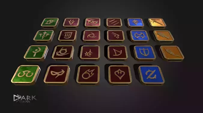 FF 14 Job Icons 3D model