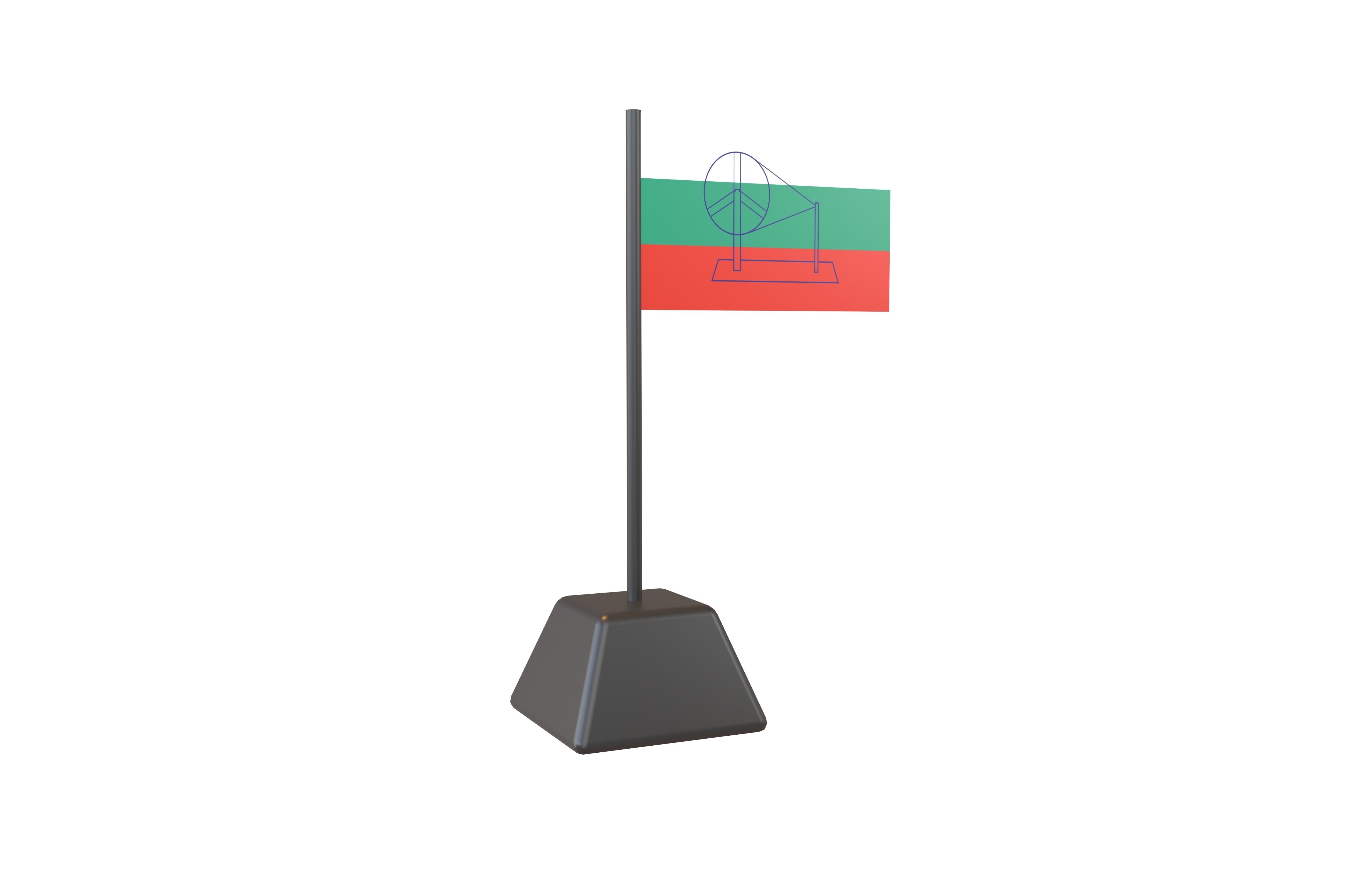 India flag 1921 Low-poly 3D model_1