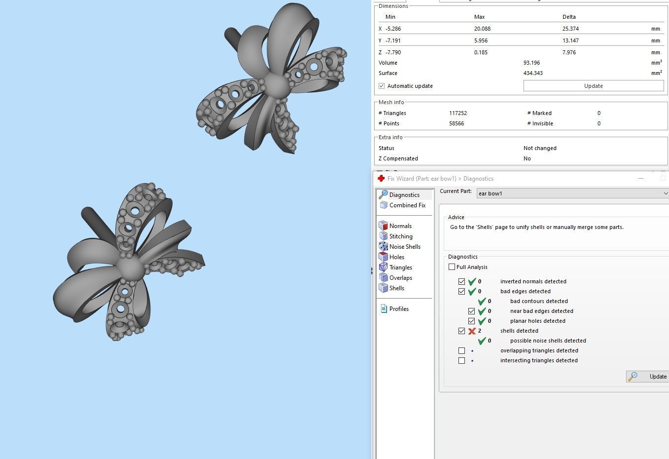 Diamond Bow Stud Earrings 01 3D print model_13