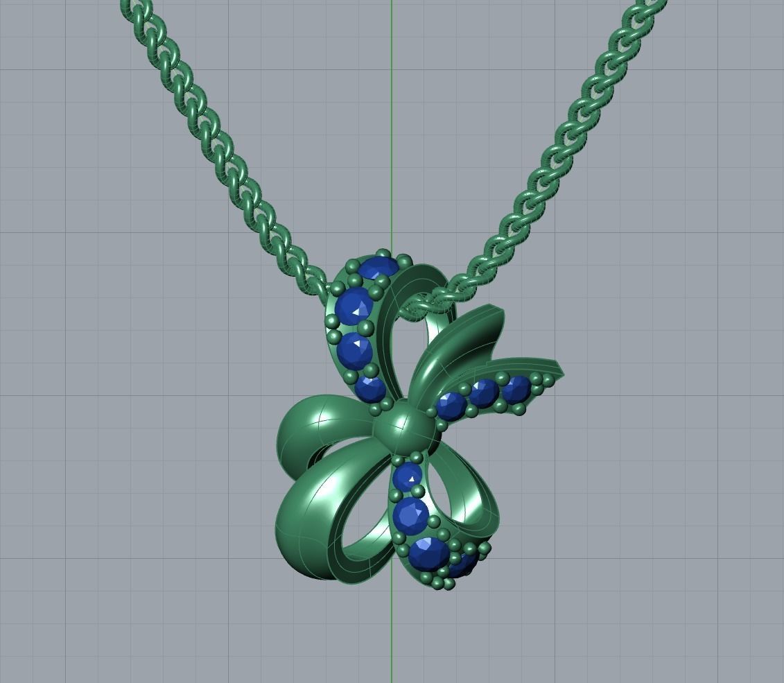 Diamond Bow Stud Earrings 01 3D print model_15