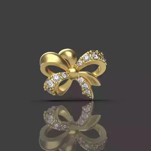 Diamond Bow Stud Earrings 01 3D print model Diamond Bow Stud Earrings 01 3D print model