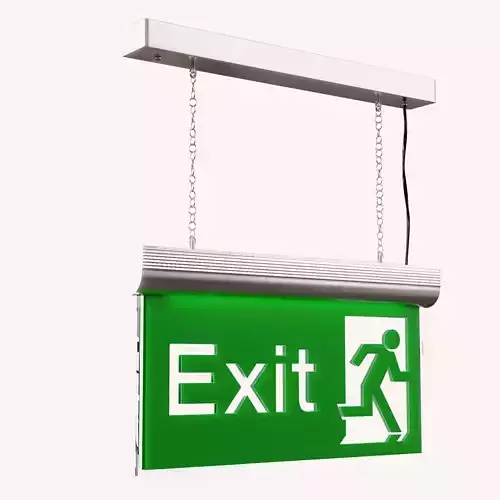 Exit Sign Low-poly 3D model