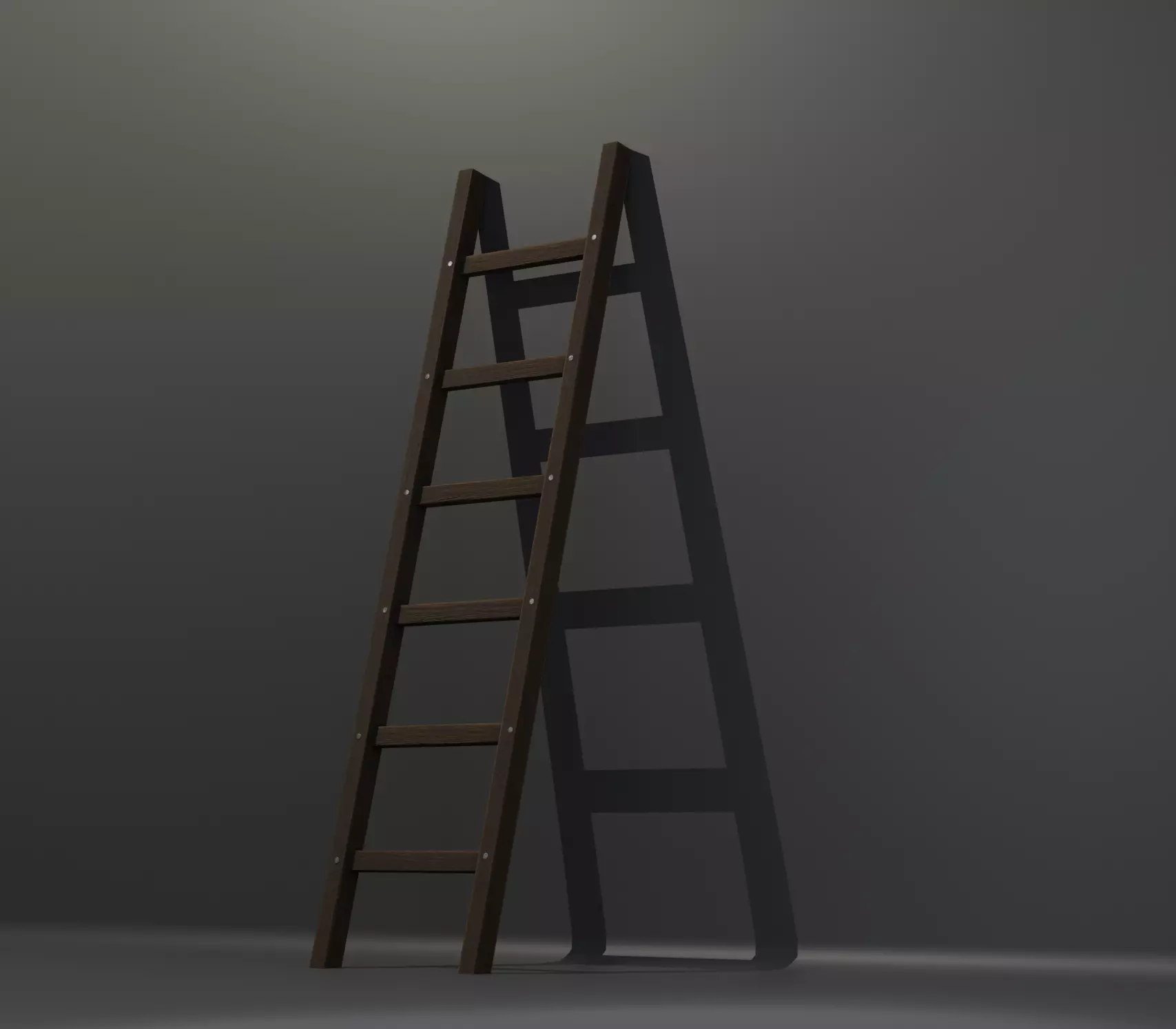 Wooden Ladder Low-poly 3D model_0