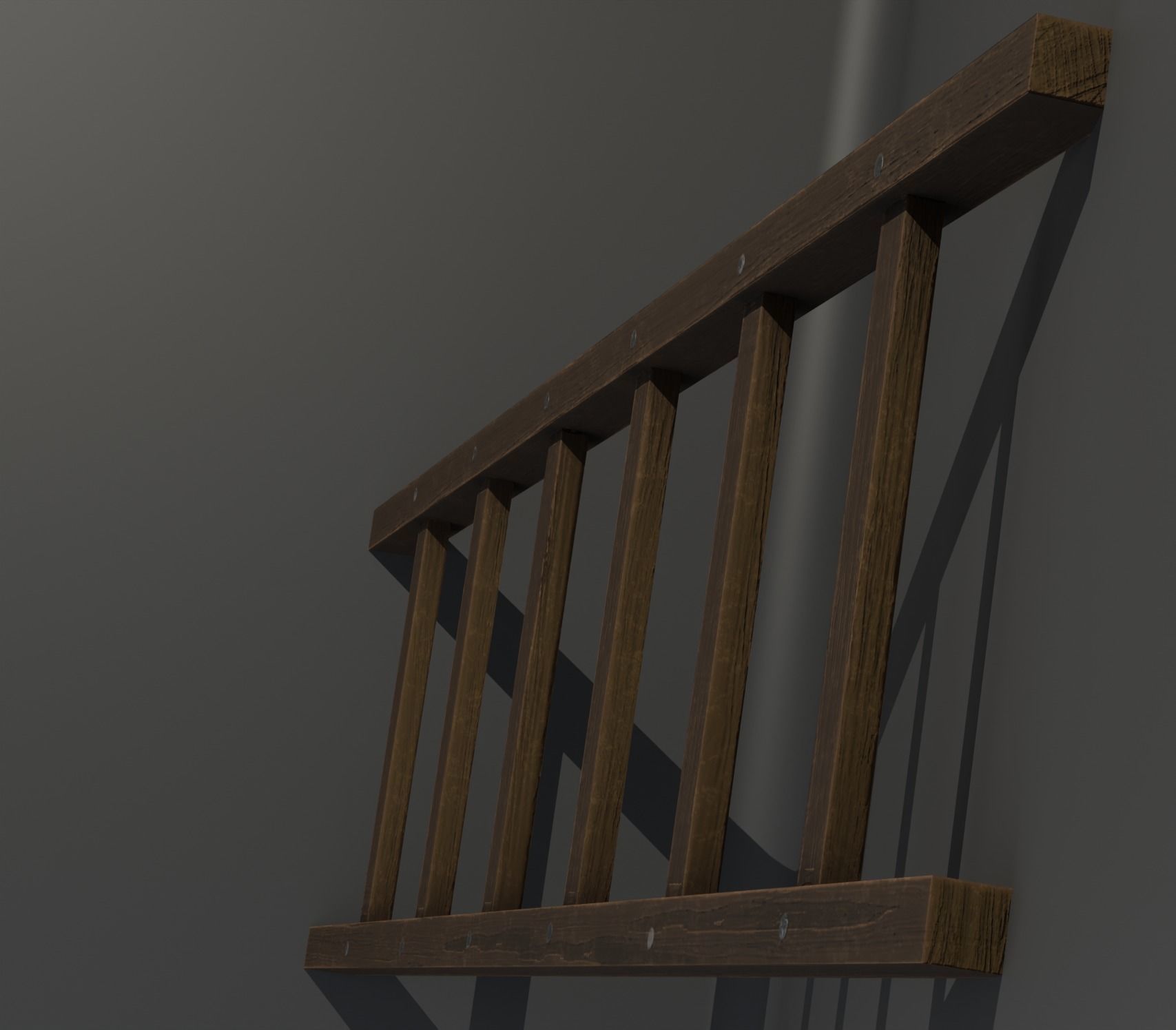 Wooden Ladder Low-poly 3D model_3