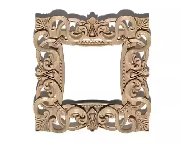 Frame-020 ornate wooden picture frame 3D model