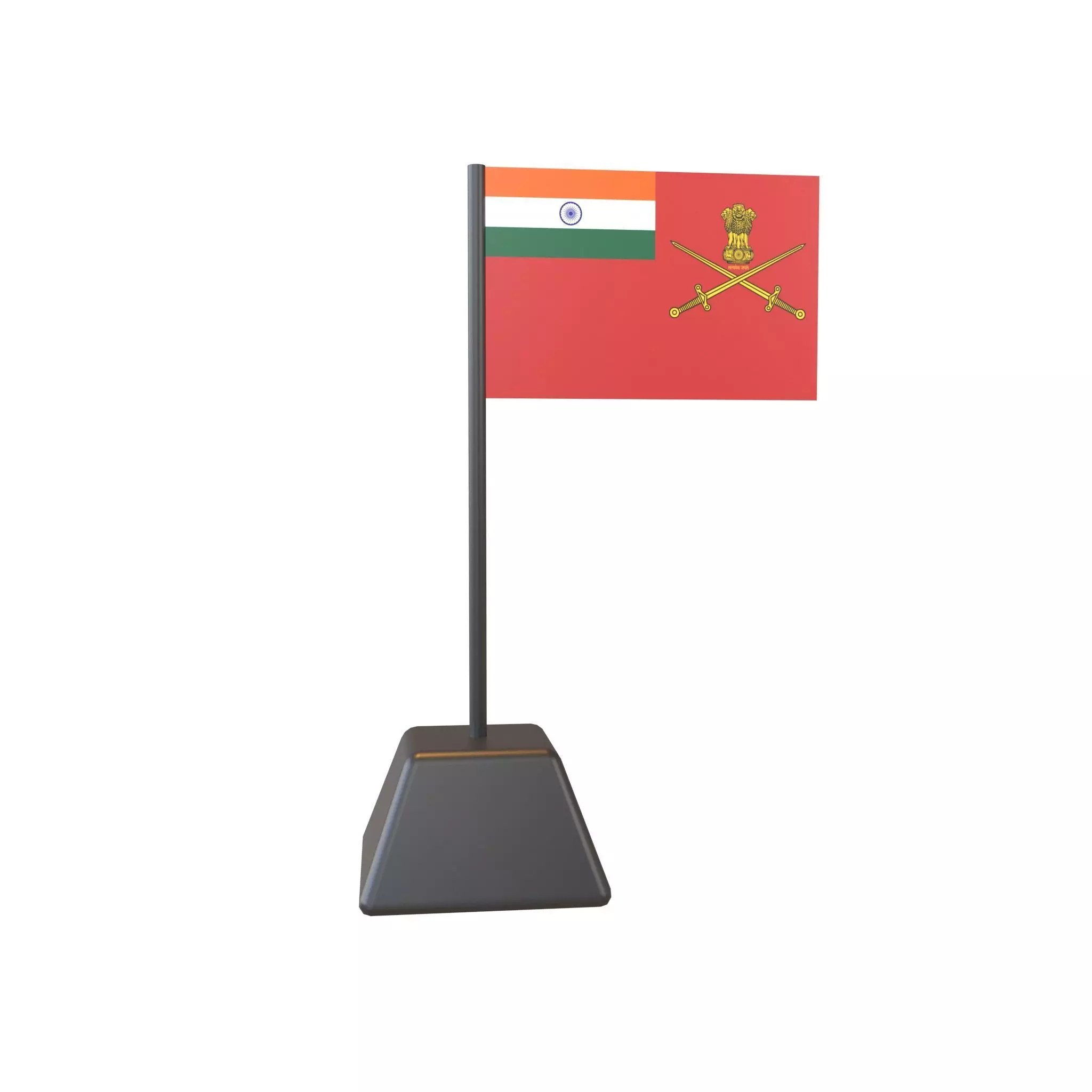 Flag of Indian Army Low-poly 3D model